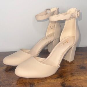 Nude Ankle Strap Heels NWOT